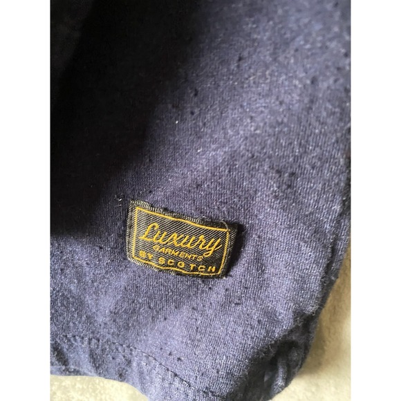 Scotch & Soda True Gentlemen Shirt Mens Large Long Sleeve Navy Henley - Picture 5 of 7